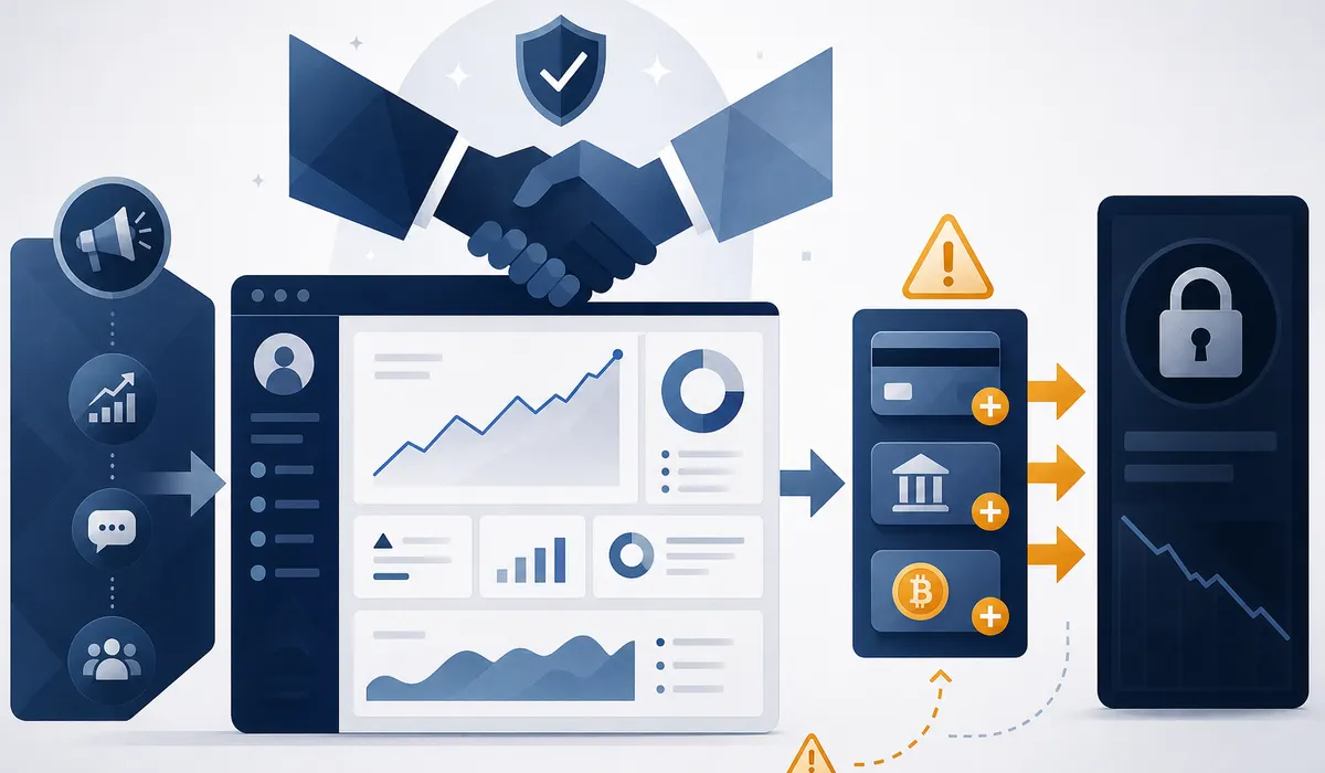 Editorial illustration of tactics associated with employment scam
